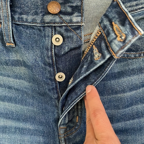 Madewell Rivet & Thread 100% Cotton High Rise Denim Button Fly Size 28 - Picture 8 of 13